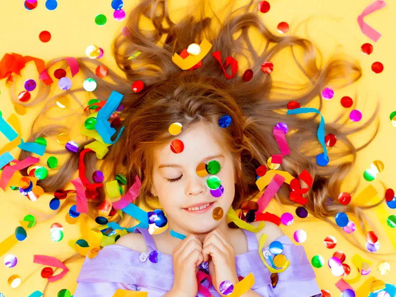 Mädchen Konfetti